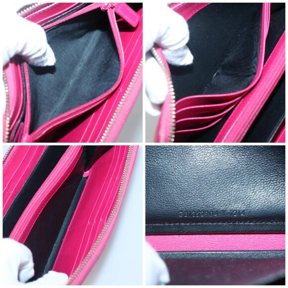 SAINT LAURENT Long Wallet Leather Pink Gold Auth yk19456 - Picture 16 of 16